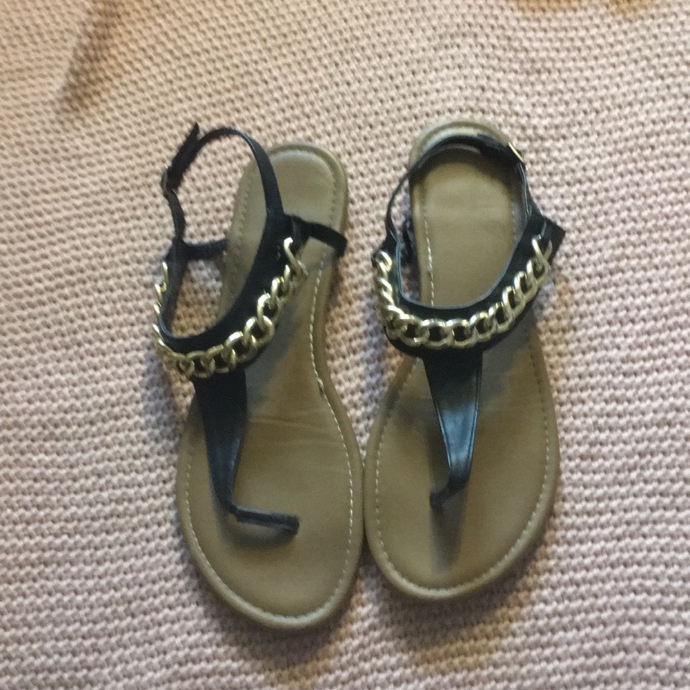 Black and Gold Sandals